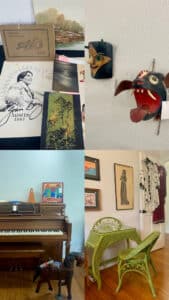 Blue Moon Estate Sale in Barton Hills with eclectic folk art, books, vintage pottery and more!