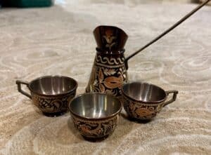 Turkish Coffee Set with Cezve and 3 Cups