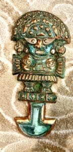 Tumi Inca Embossed and Enameled Copper wall Sculpture