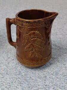 Brown-Earthenware-Pitcher-with-Fern-Motif