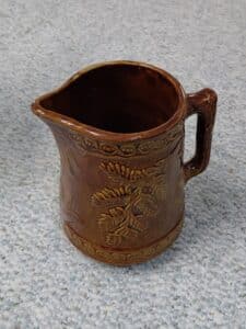 Brown-Earthenware-Pitcher-with-Fern-Motif-third-image