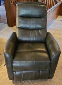 Dark-Gray-Faux-Leather-Recliner