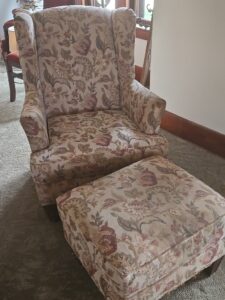 Floral-Wingback-Chair-and-Ottoman