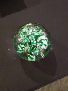 Glass-Paperweight-with-Green-Swirls-second-image