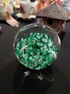 Glass-Paperweight-with-Green-Swirls-third-image