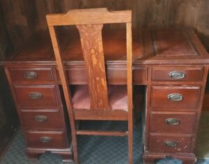 Mahogany-Writing-Desk-and-Chair-Set