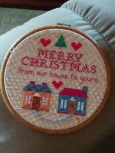 Merry-Christmas-from-Our-House-to-Yours-Cross-Stitch-Hoop-Art