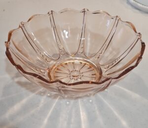 Pink-Depression-Glass-Fan-Bowl