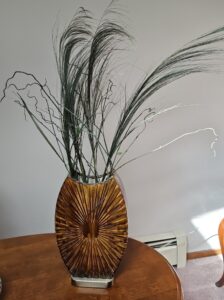 Textured-Amber-Sunburst-Vase-with-Faux-Grass