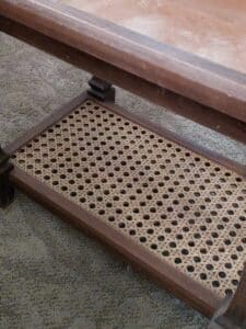 Vintage-Oak-and-Cane-Two-Tier-Side-Table-third-image