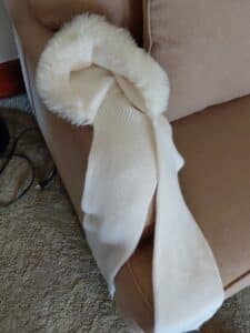 Womens-Knit-Scarf-with-Faux-Fur-Trim