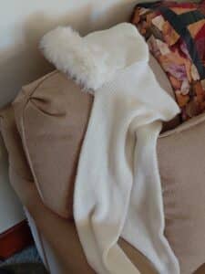 Womens-Knit-Scarf-with-Faux-Fur-Trim-second-image