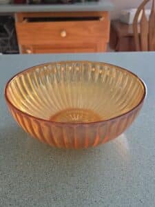 Amber-Carnival-Glass-Ribbed-Bowl
