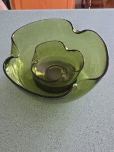 Anchor-Hocking-Green-Chip-Dip-Bowl-Set
