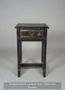 Antique-Black-Lacquer-Side-Table-with-Drawer