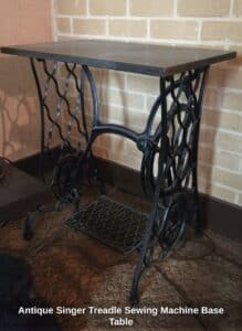 Antique-Singer-Treadle-Sewing-Machine-Base-Table