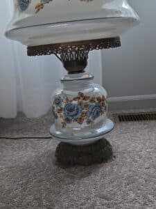 Blue-Floral-Milk-Glass-Hurricane-Lamp-second-image