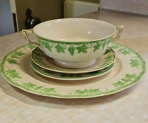 Churchill-Verdigris-Ivy-Soup-Bowl-and-Plates