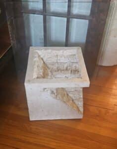 Concrete-and-Travertine-Stone-Side-Table-second-image