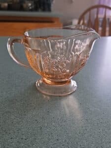 Federal-Glass-Sharon-Cabbage-Rose-Pink-Creamer