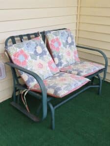 Green-Metal-Glider-Bench