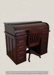 Mahogany-Roll-top-Desk-with-Chair-second-image