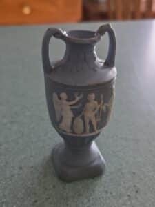 Miniature-Blue-Jasperware-Vase-Occupied-Japan