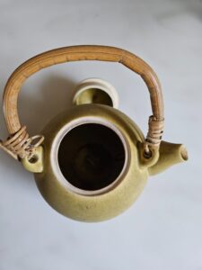 Olive-Green-Ceramic-Teapot-with-Rattan-Handle-second-image