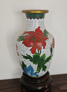 Vintage-Cloisonn-Vase-with-Peony-Motif