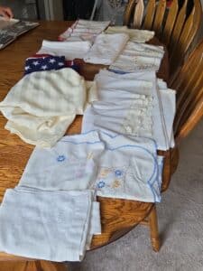 Vintage-Embroidered-Linens-Assortment-with-American-Flag-second-image