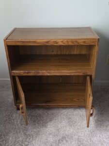 Vintage-Oak-Veneer-Rolling-Cabinet-second-image