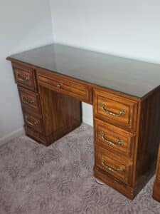 Vintage-Wood-Desk-with-Glass-Top