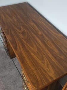Vintage-Wood-Desk-with-Glass-Top-second-image