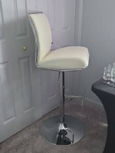 White-Faux-Leather-Swivel-Bar-Stool-second-image