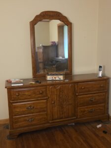American-of-Martinsville-Oak-Dresser-with-Mirror-second-image