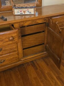 American-of-Martinsville-Oak-Dresser-with-Mirror-third-image