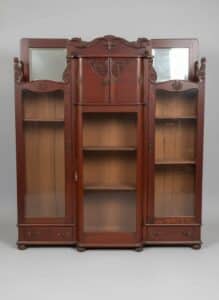 Antique-Carved-Mahogany-Curved-Glass-China-Cabinet