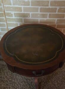 Antique-Mahogany-Drum-Table-with-Tooled-Leather-Top-second-image