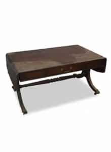 Regency-Style-Mahogany-Drop-Leaf-Writing-Table-with-Lyre-or-Harp-Legs-second-image