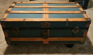 Antique-Teal-Steamer-Trunk
