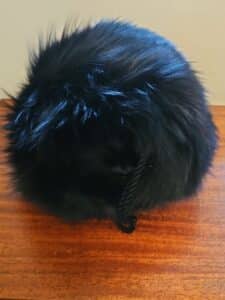 Black-Faux-Fur-Round-Pouch