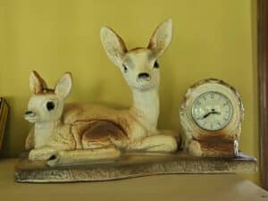 Ceramic-Deer-and-Clock-Figurine