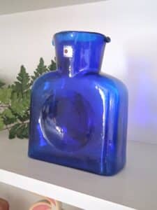 Cobalt-Blue-Blenko-Water-Bottle
