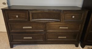Dark-Wood-Dresser-with-Arched-Slatted-Section-1