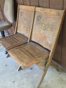 Double-Folding-Theater-Seats-with-Stenciled-Letters-second-image