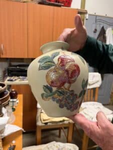 Fruit-decorated-ceramic-vase