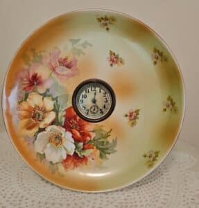 Hand-painted-Poppies-Clock-Plate
