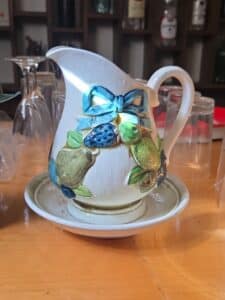 Nasco-Ceramic-Fruit-Pitcher-and-Saucer