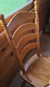 Oak-Ladder-Back-Dining-Chairs-Table-with-one-drawer-third-image