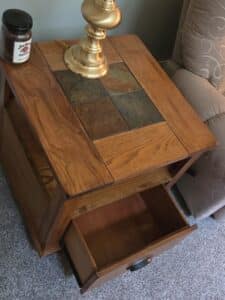 Oak-Slate-Top-End-Tables-Set-of-third-image